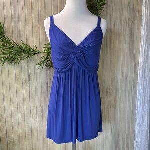 Soma Greek Island Blue Sleeveless Babydoll Top, Large, EUC, Cool Nights fabric